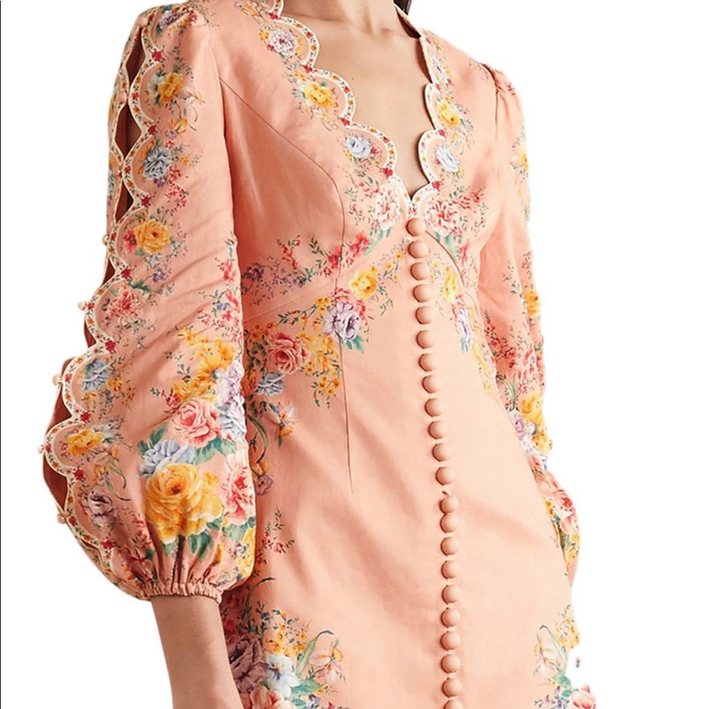 Zimmerman Zinnia Scallop Mini Dress - Picture 2 of 10